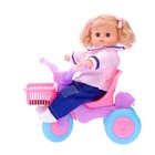 Пупс функциональный «Мира», в костюмчике, с велосипедом - Фото 3