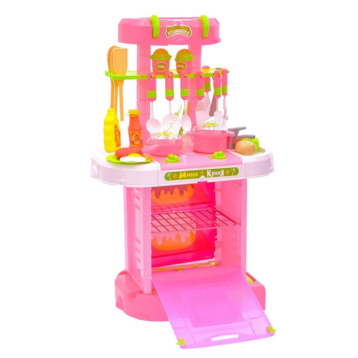 Игровой модуль кухня «Розовая мечта» с аксессуарами, складывается в чемодан, световые и звуковые эффекты - фото 1898136465