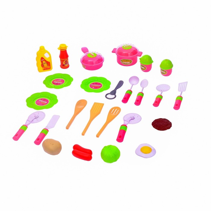 Игровой модуль кухня «Розовая мечта» с аксессуарами, складывается в чемодан, световые и звуковые эффекты - фото 1898136467