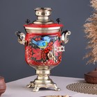 Набор посуды «Рябина», 3 предмета: самовар 3 л, заварочный чайник 0.7 л, поднос - Фото 3