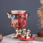 Набор посуды «Рябина», 3 предмета: самовар 3 л, заварочный чайник 0.7 л, поднос - Фото 5