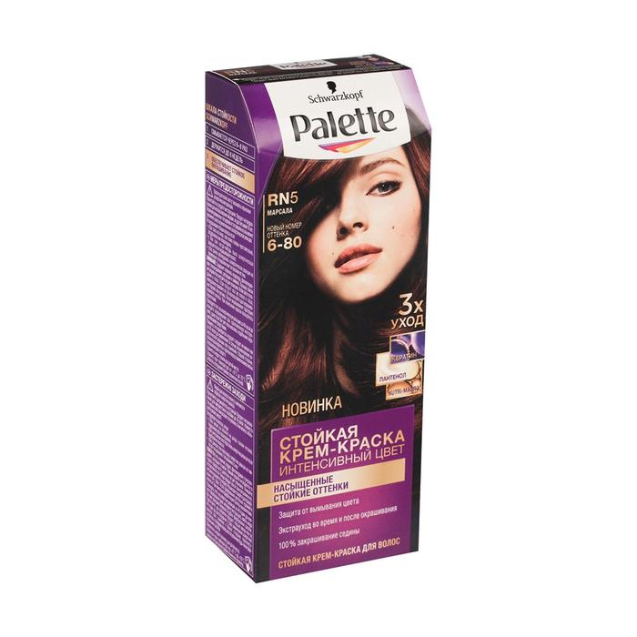 Крем-краска для волос Palette, тон RN5, марсала 16820