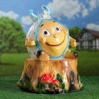 Садовая фигура "Колобок на пеньке" 43х34х31см  микс - Фото 1