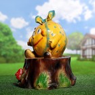 Садовая фигура "Колобок на пеньке" 43х34х31см  микс - Фото 5