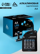 Батарейка алкалиновая (щелочная) Luazon, АА, LR6, блистер, 4 штуки - Фото 1