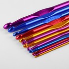 Набор крючков для вязания, d = 2-8 мм, 14,5 см, 12 шт, цвет разноцветный - Фото 3