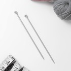 Спицы для вязания, прямые, с тефлоновым покрытием, d = 4 мм, 20 см, 2 шт - Фото 2