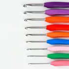Набор крючков для вязания, d = 2-6 мм, 16 см, 9 шт, цвет разноцветный - Фото 3
