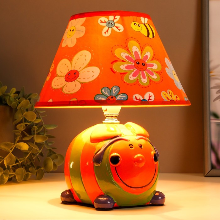 Настольная лампа "Веселье" 1х40Вт E14 оранжевый 20х20х24см. - фото 1887799755