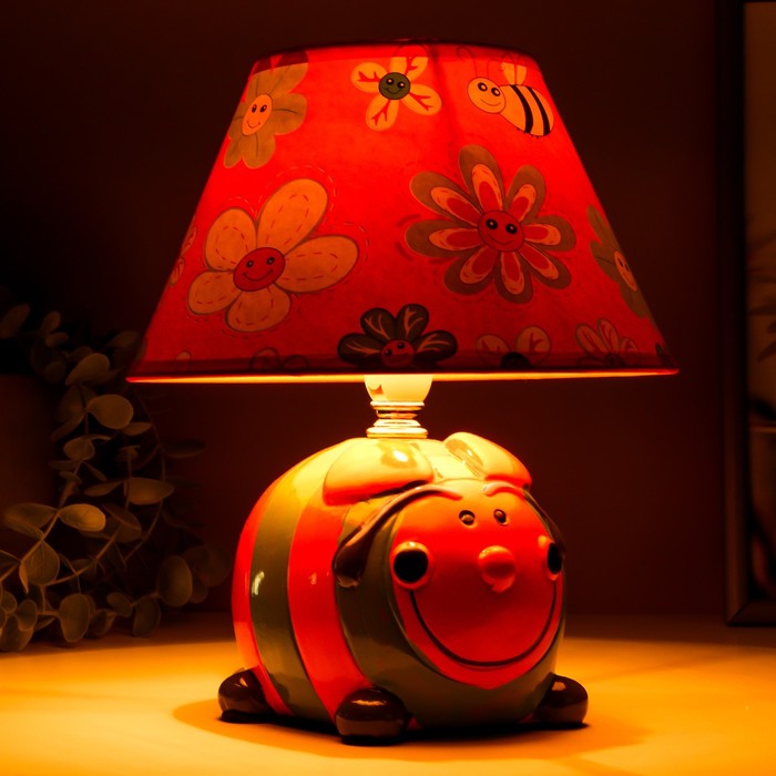 Настольная лампа "Веселье" 1х40Вт E14 оранжевый 20х20х24см. - фото 1887799756
