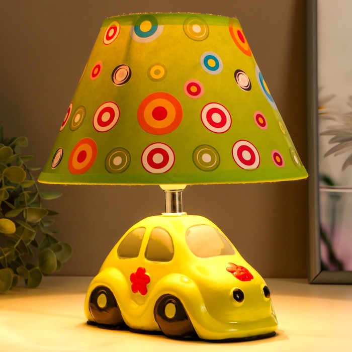 Настольная лампа "Машинка" 1х40Вт E14 зеленый 20х20х22см. - фото 1905485214