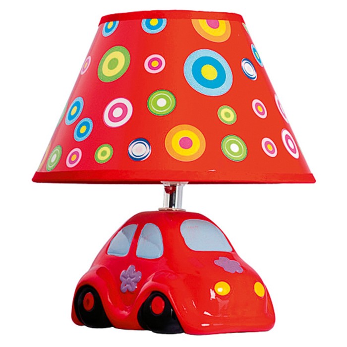 Настольная лампа «Машинка», 1хE14, 40Вт красный 20х20х22 см. - фото 1905485219