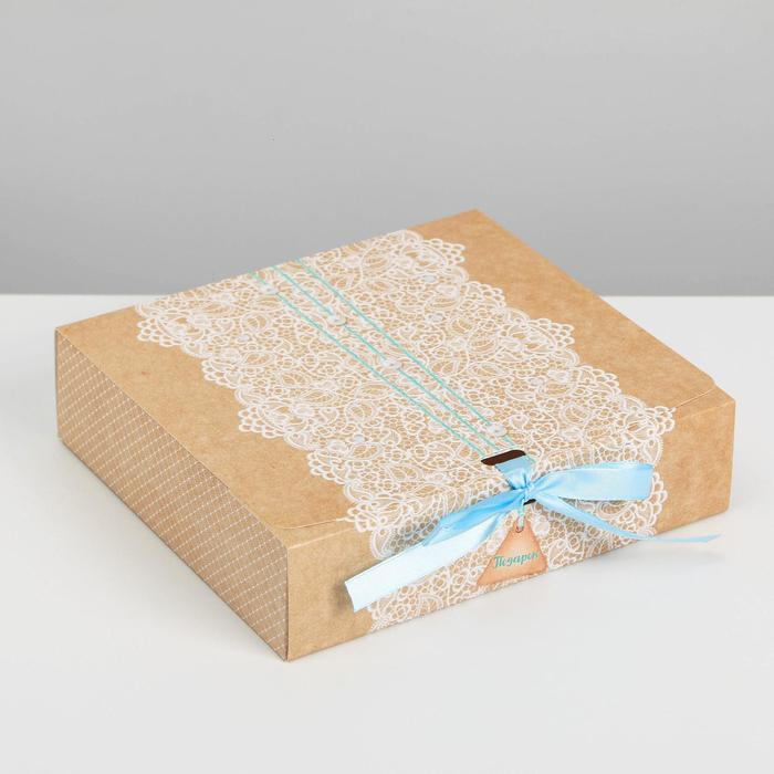 Коробка подарочная, упаковка, «Подарок», 20 х 18 х 5 см