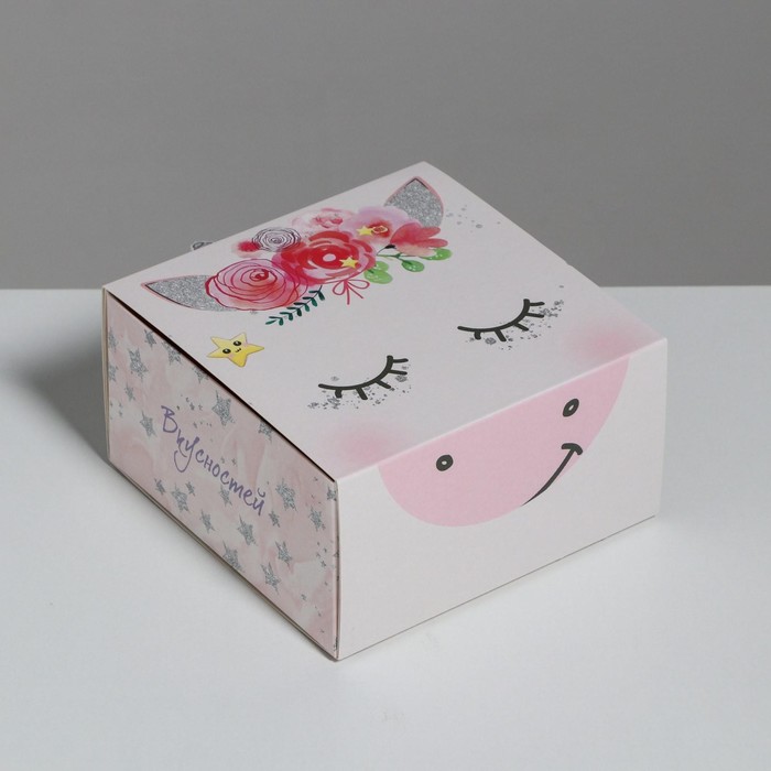 Коробка подарочная складная, упаковка, «Единорожка», 15 х 15 х 8 см - Фото 1