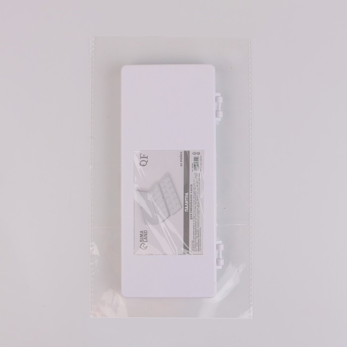 Палитра для смешивания лаков, 24 ячейки, с крышкой, с вложением, цвет белый - фото 1899612021