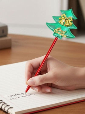 Ручка-прикол Calligrata «Ёлочка», с колокольчиками, синий стержень, шариковая (комплект 12 шт)