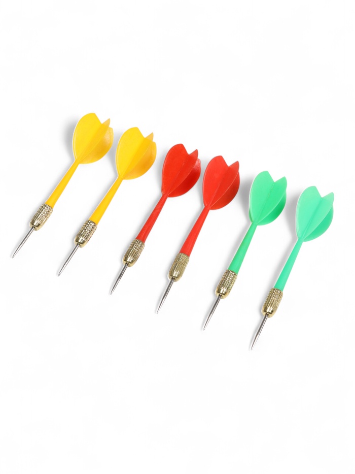 Дротики для дартса ONLYTOP, 6 шт., металлический наконечник, вес 6 г, цвет МИКС - Фото 1