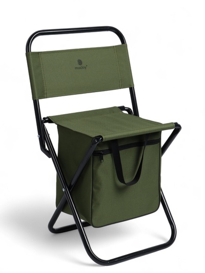Стул туристический maclay, 24×26×60 см, до 60 кг, с сумкой, складной, со спинкой, зелёный