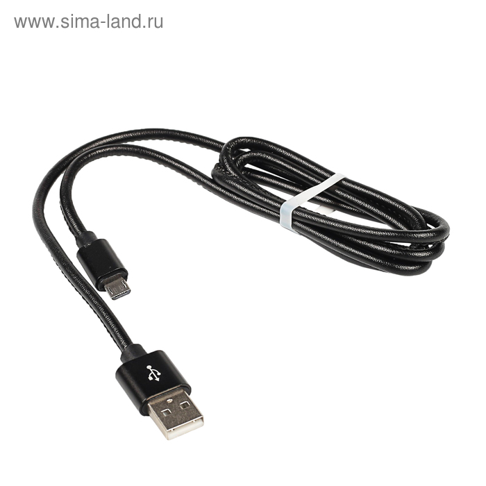 Кабель GAL, micro USB - USB, оплетка, 1 А, 1 метр, черный - Фото 1
