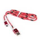 Кабель GAL, micro USB - USB, оплетка, 1 А, 1 метр, красный - Фото 1