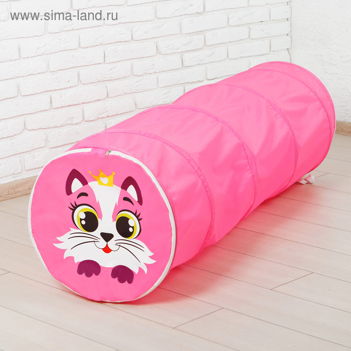 Игровой тоннель для детей «Кот», цвет розовый - Фото 1