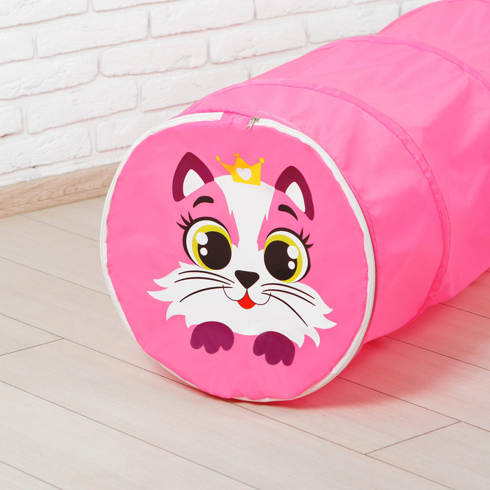 Игровой тоннель для детей «Кот», цвет розовый - фото 1905485295