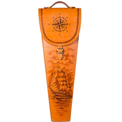 Шампуры подарочные 6 шт. в колчане из натуральной кожи