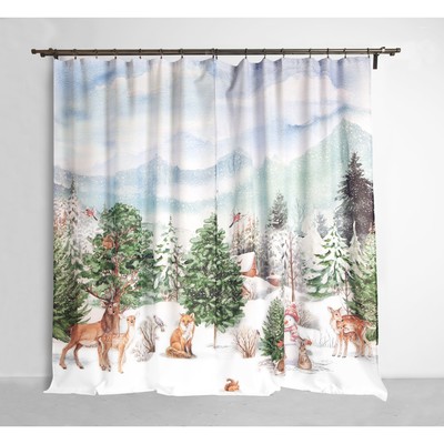 Шторы «Этель. Лесная сказка», 145×260 см, 2 шт., 140 г/м²