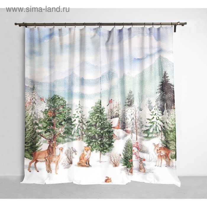 Шторы «Этель. Лесная сказка», 145×260 см, 2 шт., 140 г/м² - Фото 1