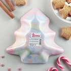 Блюдо стеклянное сервировочное Доляна «Ёлочка. Семья снеговиков», 18×18 см - Фото 3