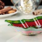 Блюдо стеклянное сервировочное Доляна «Ёлочка», 18×18 см - Фото 2