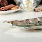 Блюдо стеклянное сервировочное Доляна «Ёлочка. Олень», 18×17,5 см - Фото 2