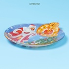 Блюдо новогоднее сервировочное Доляна «Ёлочная игрушка. 5 минут», 18,2×15,5 см, стекло - Фото 2