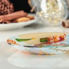 Блюдо стеклянное сервировочное Доляна «Ёлочная игрушка. Дари подарки», 18×15,2 см - Фото 2