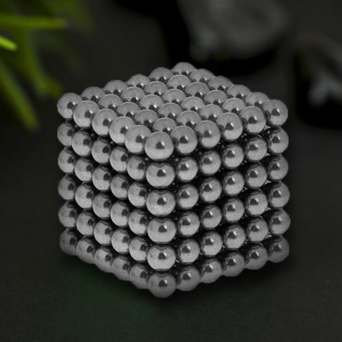Антистресс магнит "Неокуб" 216 шариков d=0,5 см (черн серебро) - Фото 1