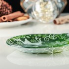 Блюдо стеклянное сервировочное Доляна «Ёлочная игрушка. Олени», 18×15,5 см - Фото 2