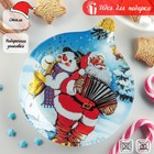 Блюдо стеклянное сервировочное Доляна «Ёлочная игрушка. Музыканты», 18,2×15,5 см - Фото 1