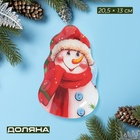 Блюдо сервировочное Доляна «Снеговик-обаяшка», 20.5×13 см, стекло - Фото 1