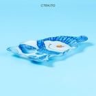 Блюдо новогоднее сервировочное стеклянное Доляна «Снеговик в голубом», 22×15 см - Фото 2