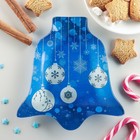 Блюдо стеклянное сервировочное Доляна «Колокольчик. Ёлочные игрушки», 18×17 см - Фото 1