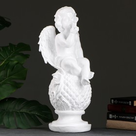 Фигура 'Ангел на шаре с птичкой' 27х24х58см белый