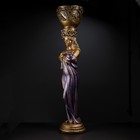 Фигура с кашпо "Девушка стоя с цветами" фиолетовая, 104х23х25см - фото 20835822