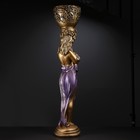 Фигура с кашпо "Девушка стоя с цветами" фиолетовая, 104х23х25см - фото 20835823