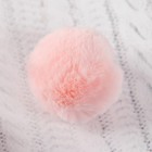 Помпон из искусственного меха, размер 1 шт: 4 см, набор 3 шт., цвет нежно-розовый - Фото 2