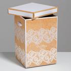 Набор коробок 3 в 1 «Кружево», 10 × 18, 14 × 23, 17 × 25 см - фото 47108671
