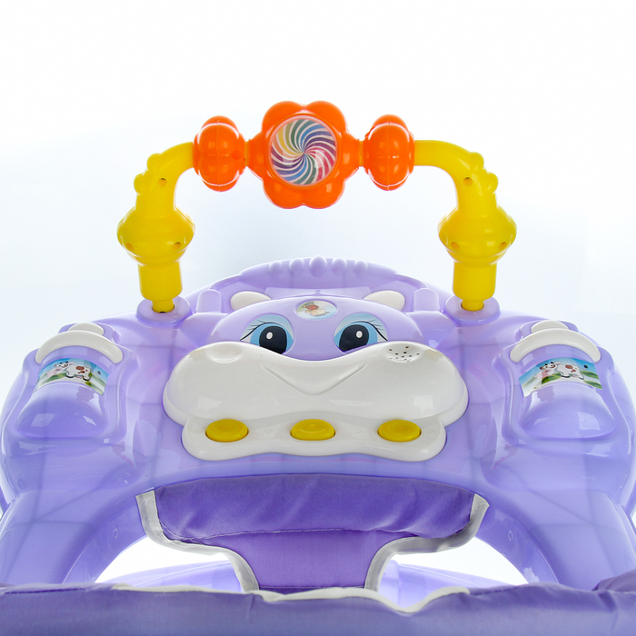 Ходунки «Веселые друзья», 6 больш. колес, муз. игрушки, фиолетовый - фото 1908392455