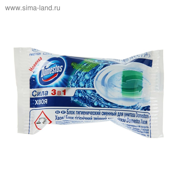 Сменный блок для унитаза, Domestos,"Хвоя", сила 3 в 1, 40 гр - Фото 1