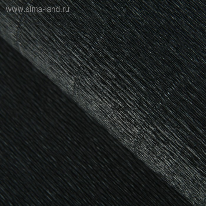 Бумага для упаковок и поделок, гофрированная, черная, однотонная, двусторонняя, рулон 1 шт., 0,5 х 2,5 м - Фото 1