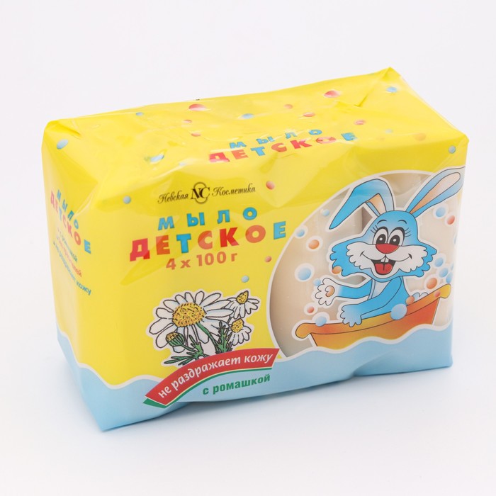 Детское мыло Невская косметика, с экстрактом ромашки, 4 x 100 г - Фото 1