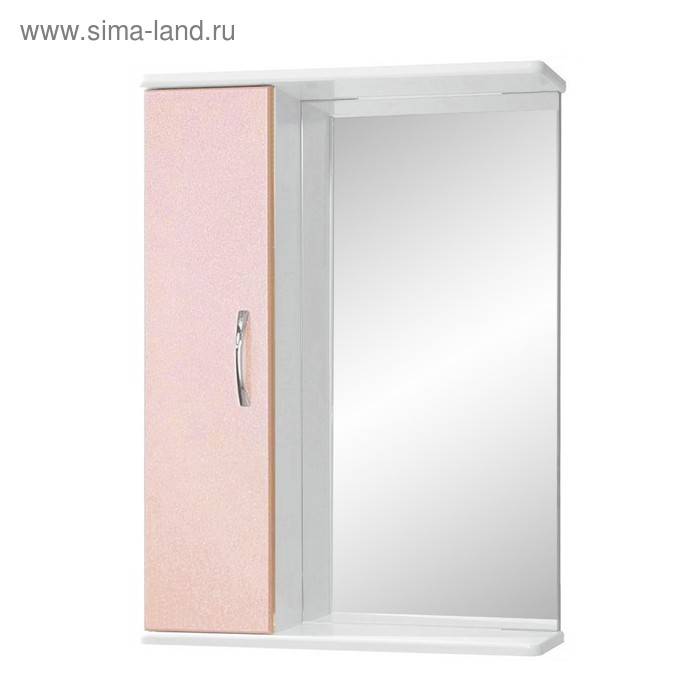Зеркало-шкаф "Прима  500" левое цвет розовый - Фото 1